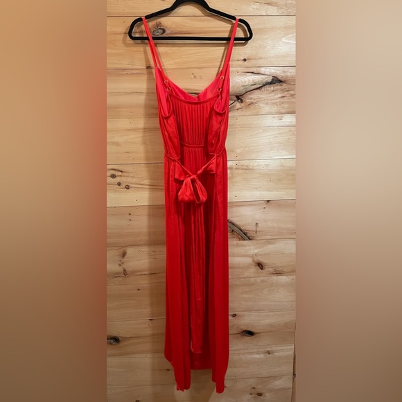 Crinkle Satin Dress in Poppy Red Size XL - Picture 14 of 15